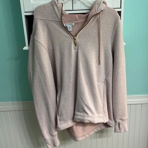 Athleta light pink quarter zip
